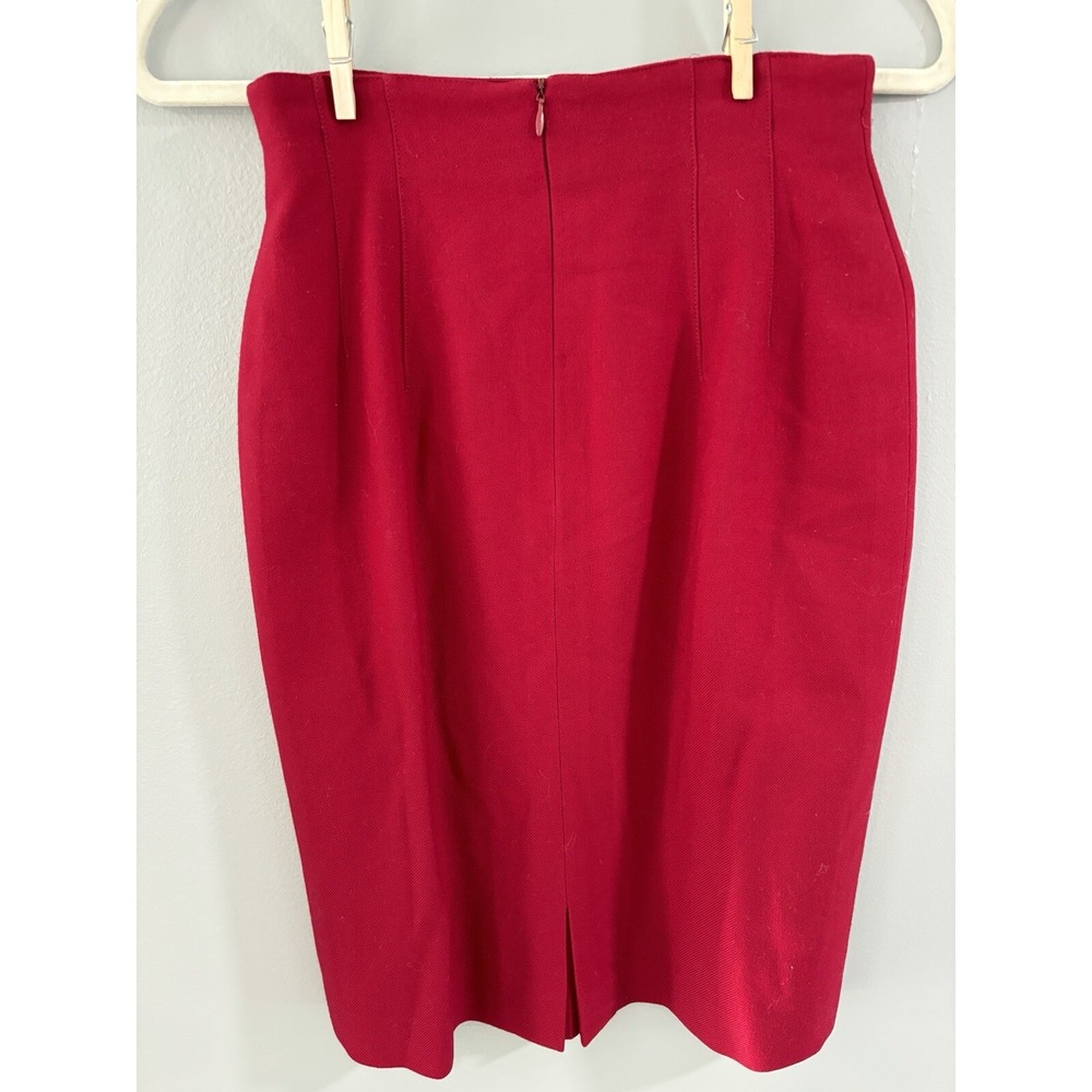 Escada Women's‎ Straight Pencil Skirt Size 34 Red 100% Wool
